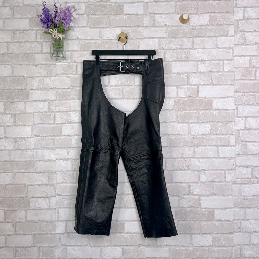 Leather Gallery Black Motorcycle Chaps